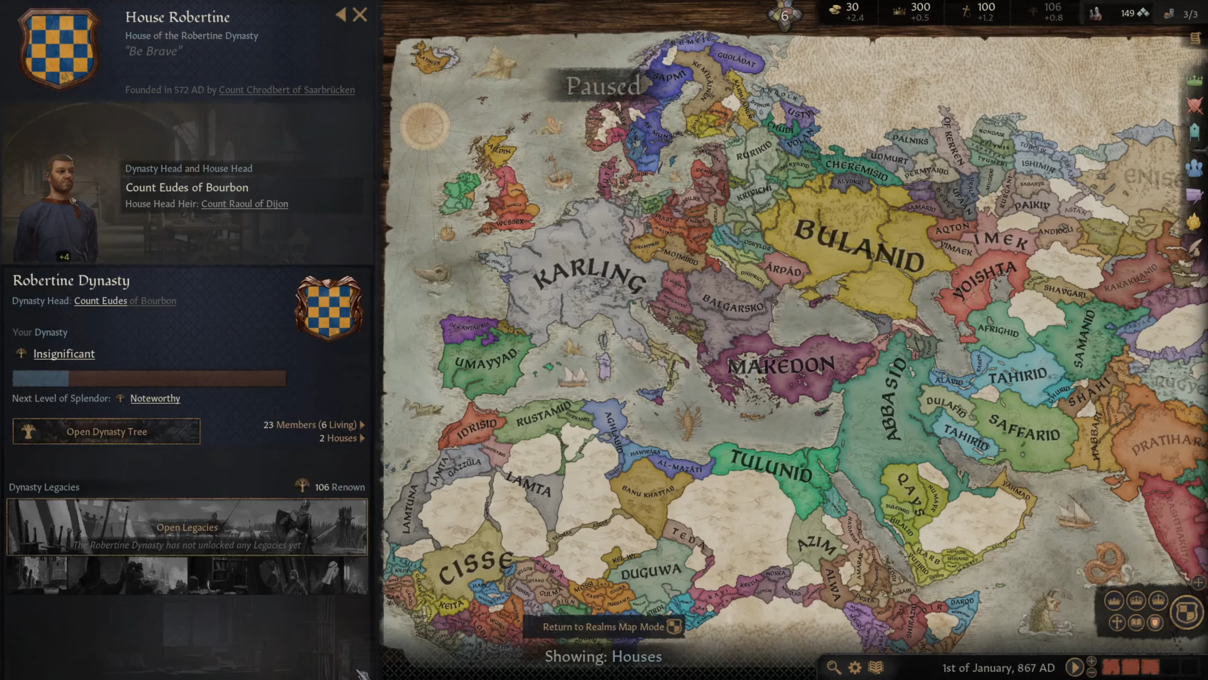 Is it possible to edit the name and CoA od a dynasty/ house? Paradox